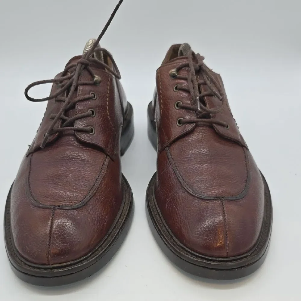 Cole Haan Dark Brown Pebbled Leather Lace-Up Derbys